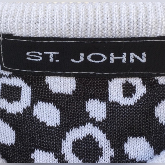 St John White & Black Polka Dot Tank Top - Picture 3 of 3